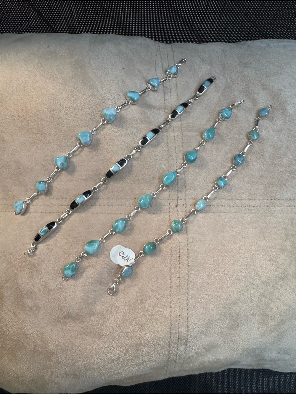 Sterling Silver Aquamarine Drop Bracelet - Blue